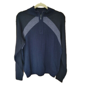 St. Croix for Patrick James 100% Wool Quarter Zip Sweater Men’s M | Navy Black